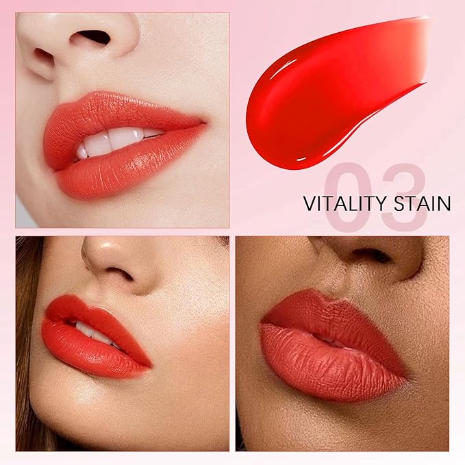 QueenDiary Lip tint Peel Off Lip Stain，Lip Stain Waterproof， Lip Tattoo Peel Off with Matte Finish, Long Lasting, Transfer-proof, Highly Pigmented Color (Crush Stain)