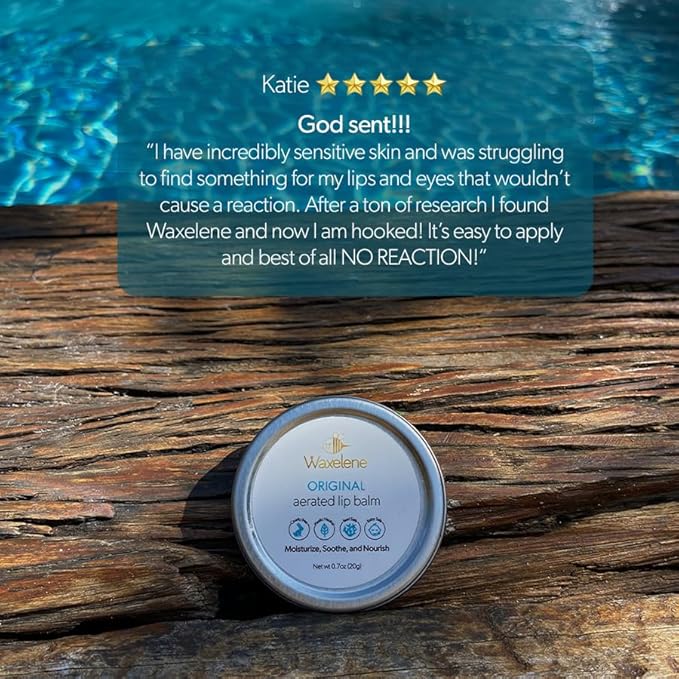 Waxelene Original Aerated Lip Balm Tin 4pc, Best Lip Balm Ever Organic Multipurpose Ointment Baby Eczema Dry Sensitive Skin Body Hand Face Moisturizer