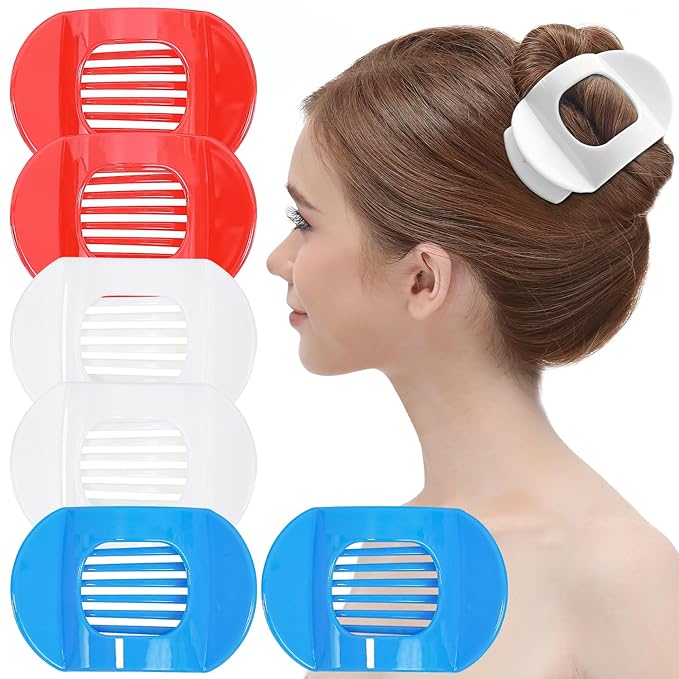 RC ROCHE 6 Pcs Flat Claw Hair Clips for Women Thick Hair French Round Duckbill Square Secure Strong Hold Grip Clamps Barrettes Curved No Slip No Crease Styling Cute Jumbo XL, Large Limited Edition