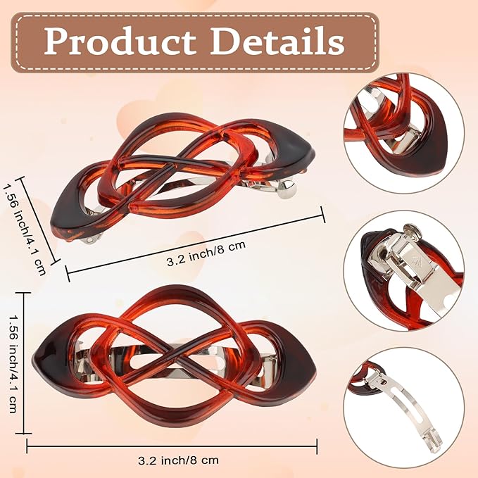 Hair Barrettes for Women 4packs Hair Clips French Barrette Vintage Accessories for Women Girls