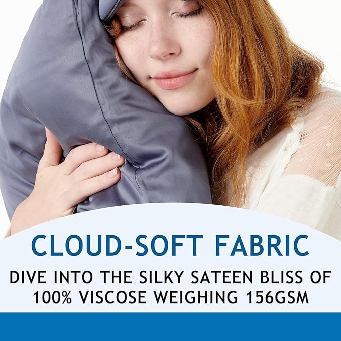 Pillow Cases - 100% Viscose Derived from Bamboo - Cooling Pillowcase - Standard Size, White, Set of 2 Zippered - for Hot Sleepers - Soft Pillow Covers - by Vegan Silk