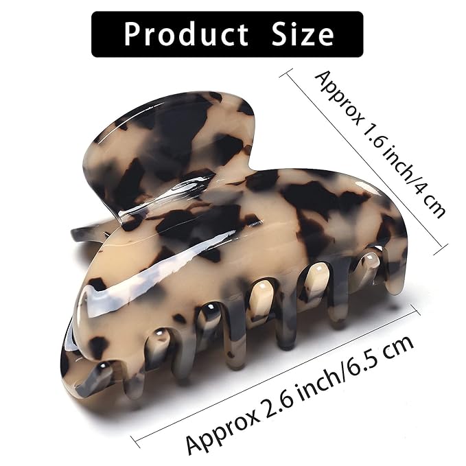 Womens Hair Clips Medium Claw Clips Tortoise Hair Jaw Clips Celluloid Hair Claw Clamps Acetate Hair Clip 3 Pack,Tortoise Shell/Tokyo/Burgundy