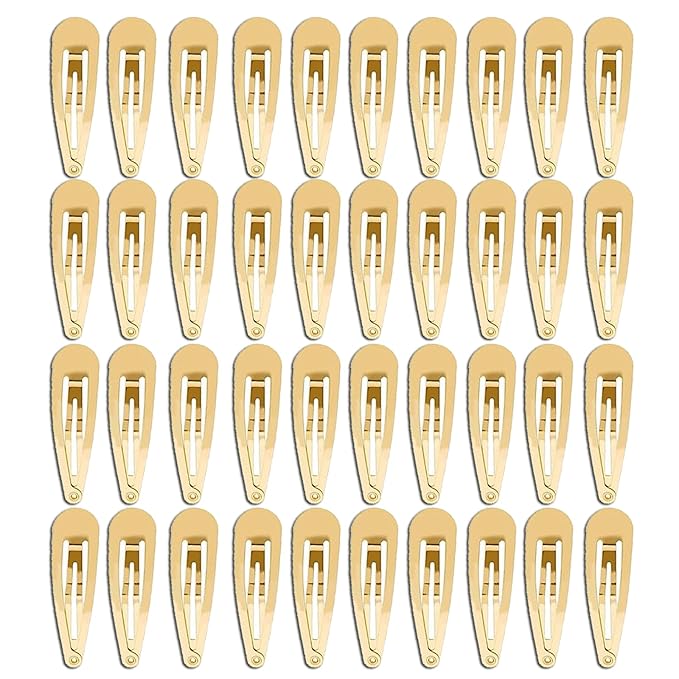40 Pcs 2 Inch Gold Metal Snap Hair Clips No Slip Hair Barrettes For Women Hair Accessories(Gold)