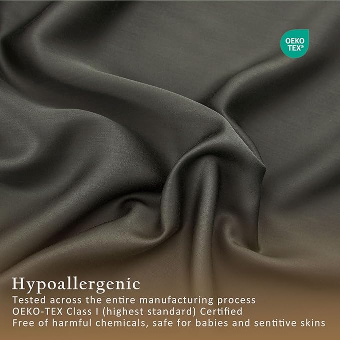 TOSMO Luxury Pillow Case Set of 2 - Cooling Viscose Derived from Bamboo, Oeko-TEX, Breathabl Silky Soft Pillow Cases with Envelope Closure (King / 20x40, Charcoal)