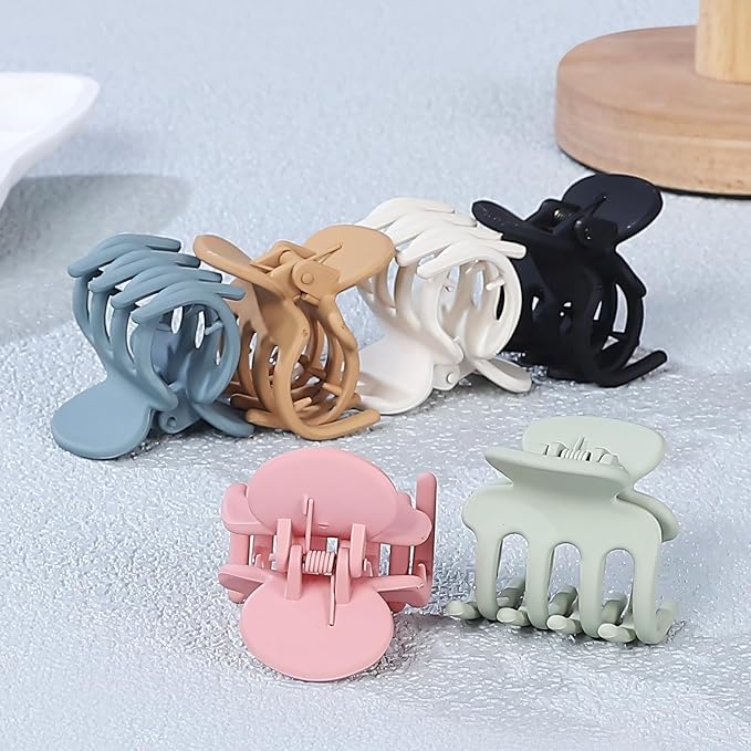 6 Pcs Hair Clips Small Claw Clips for Thin Hair Medium Matte Non-slip Hair Accessories for Women and Girls (Colorful)