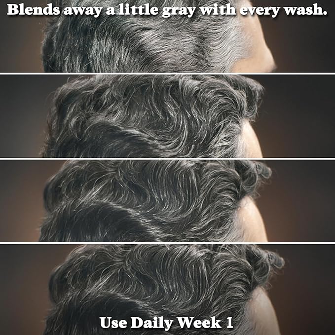 Just for Men Control GX Grey Reducing 2-in-1 Shampoo and Conditioner, Gradual Hair Color with Keratin for Stronger Thicker and Healthier Looking Hair, 4 Fl Oz - Pack of 1 (Packaging May Vary)