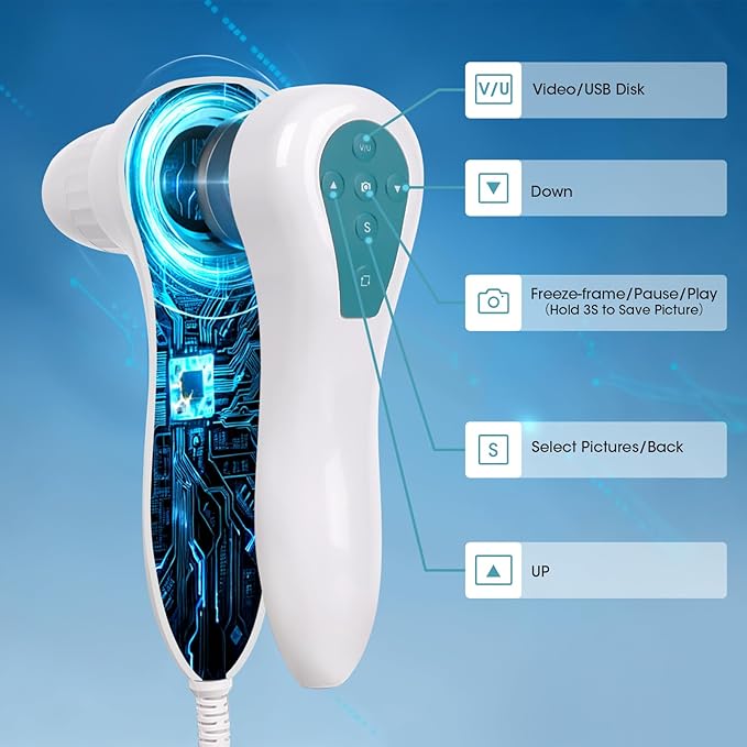 Skin Analysis Machine, 12 Inch LCD Screen Rechargeable Digital Scalp Camera for Hair Analysis, 50x/200x Dual Heads, Skin Health Detection Use for Home, Salon and Spa