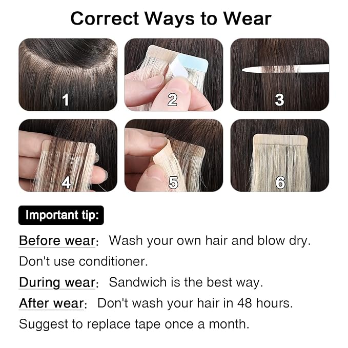 SUYYA Tape in Hair Extensions Human Hair 50g/pack 20pcs Straight Seamless Skin Weft Tape in Real Hair Extensions Ombre Balayage Chocolate Brown to Caramel Blonde(12inch #P4/27/T4)