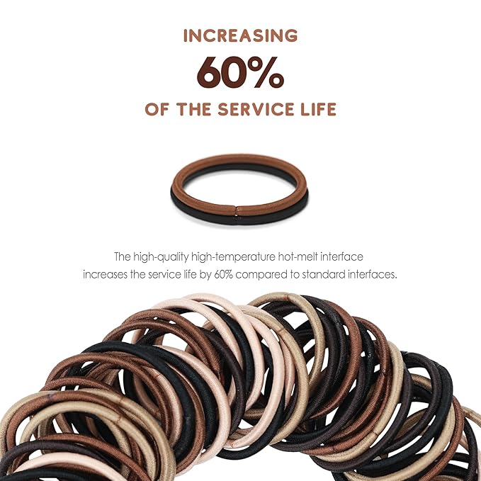 120 Pcs Small Hair Ties for Thin Hair & Kids - 1 Inch, 2mm No-Damage Elastic Bands in, Natural