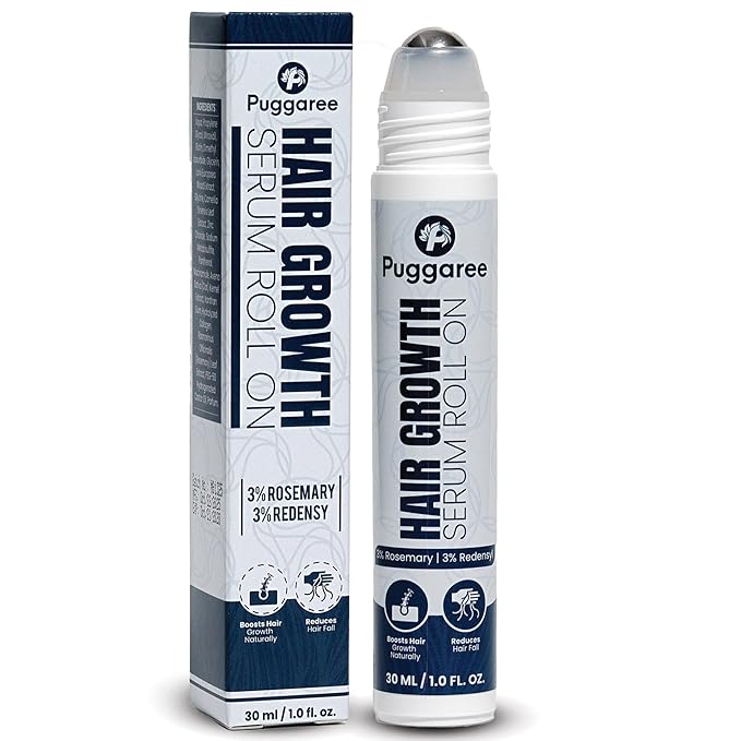Rosemary Hair Growth Serum Roll-On – 3% Rosemary, 3% Redensyl, DHT-Blocking Scalp Serum for Thicker, Fuller Hair – For Women & Men (30 ml)