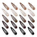 20 PCS Metal Snap Hair Clips Water Drop No Slip Barrettes for Women Bright Small Hair Clips For Thick And Thin Fine Hair,Black Beige Brown,1.97 x 0.5 In.