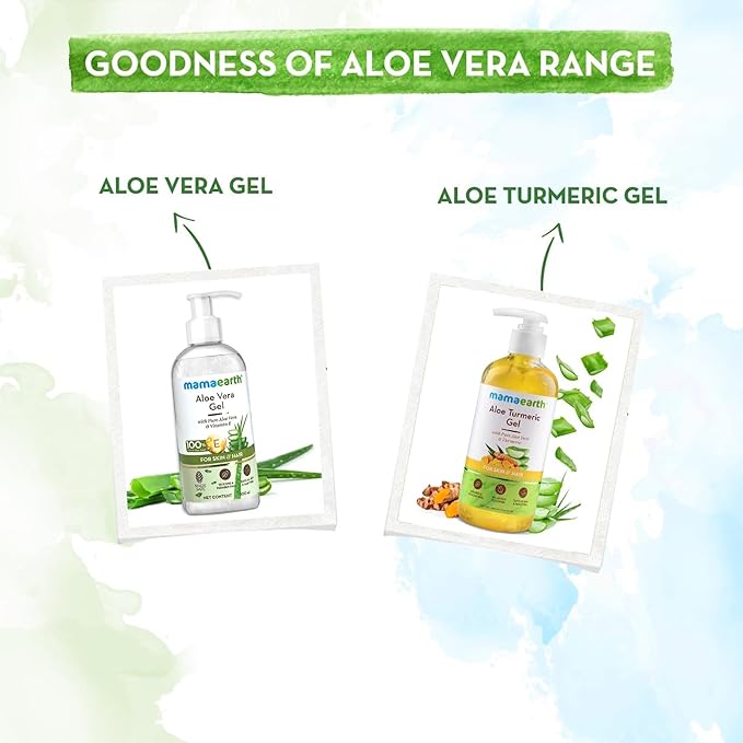 Mamaearth Aloe Vera Gel for Skin & Hair | Hydrates Dry Skin & Scalp | Reduces Sunburn & Wrinkles | Deep Nourishment for All Skin & Hair Types | 10.14 Fl Oz/300ml