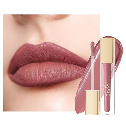 Oulac Matte Mauve Pink Lipstick for Women, Nude Pink Long Lasting Lipstick Waterproof Lip Stain, No Transfer, Creamy High Pigmented Formula with Rose Oil, Vegan & Cruelty-Free M26