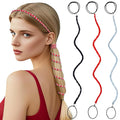 3 Packs Ponytail Holders Hair Ties for Women, Spiral Pony Tails Elastic Braided Hair Holders for Gym Swimming Sports (3pcs25"colorful22)