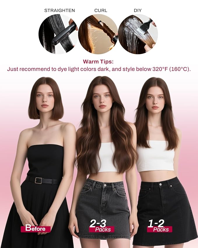 Moresoo Jet Black Real Human Hair Extensions Clip ins 26inch Double Weft Human Hair Clip in Extensions to Add length Jet Black Hair Extensions Clip ins Straight for Party 26inch 160g 7pcs