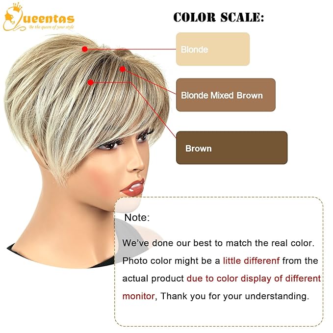 QUEENTAS Blonde Hair Topper for Women with Thinning Hair 6.5"*6"Large Coverage Short Synthetic Pieces with 5 Clips in Wiglets(Ombre Blonde)