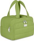 TOPDesign Travel Toiletry Bag for Women, Puffer Large Toiletry Bag, Lightweight Cosmetic Makeup Organizer with Handle for Traveling, Accessories, Essentials, Toiletries (Green)