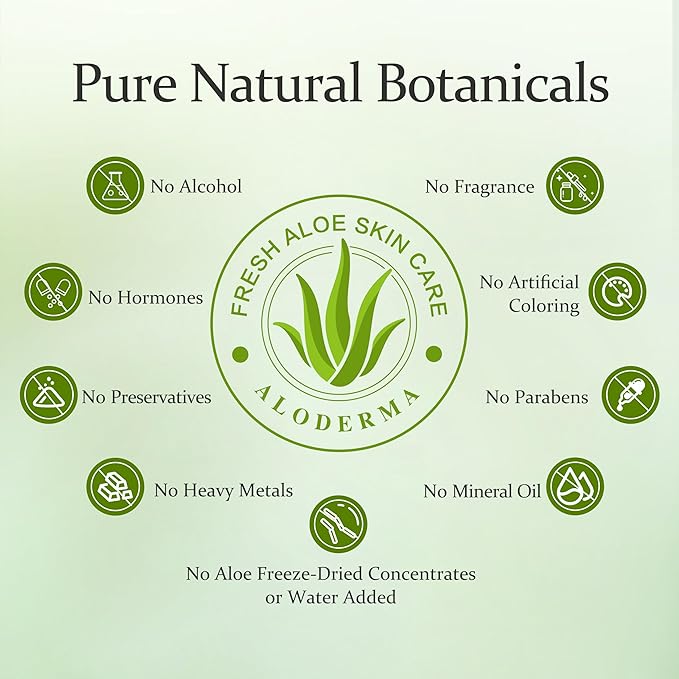 Aloderma 99% Organic Pure Aloe Vera Gel Made within 12 Hours of Harvest, 17.6oz Value Pump, Lightweight Non-Sticky Aloe Vera Gel for Sunburn Relief, Natural, Soothing Aloe Vera for Face & Hair