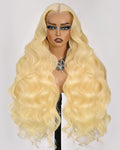 613 13x6 Lace Front Wig Human Hair 180 Density Body Wave Blonde Wig Human Hair 613 HD Lace Frontal Wigs 100% Real Human Hair No Synthetic Blend No Tangle No Shedding Triple Lifespan 3X 20 Inch