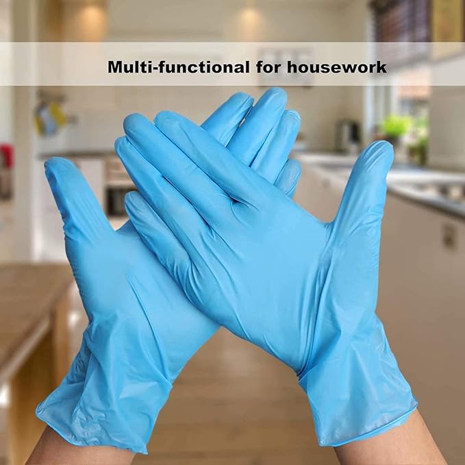 Disposable Gloves Small, Nitrile and Vinyl Blend Material Gloves, Latex Free, 4 Mil,1000 Pc. Food Grade Glove for Cleaning, Food Prep, Hair Dye, Tattoo, Blue