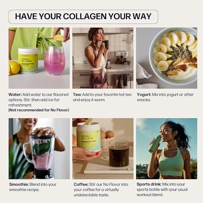 Sparkle Wellness VERISOL Bioactive Hydrolyzed Collagen Peptides | Collagen Powder Supplement with Vitamin C for Skin, Hair & Nail Health | Skin Boost (Tropical) [50-Serves]