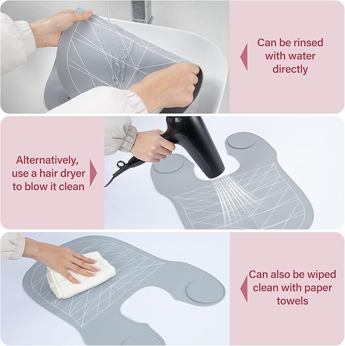 Ideal Swan Large Hair Cutting Cape, Waterproof Silicone Hair Dye Collar Neck Wrap Neck Guard with Guidelines Weighted, Cutting Cape for Salon Barber Stylist Haircut Hair Coloring & Perming Grey