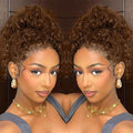 13x6 Curly SKINLIKE Real HD Lace frontal Wig, 250% Density Chocolate Brown Curly Deep lace front wigs Human Hair, 0.10mm Ultra-thin Invisible Melted Crystal HD Lace Human Hair Wigs 20 Inch