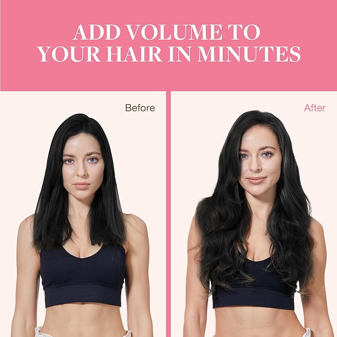 GOO GOO Clip in Hair Extensions Real Human Hair, Remy Human Hair Extensions Clip ins for Women, Natural Human Hair, 16inch 150g 9Pcs, 1 Jet black