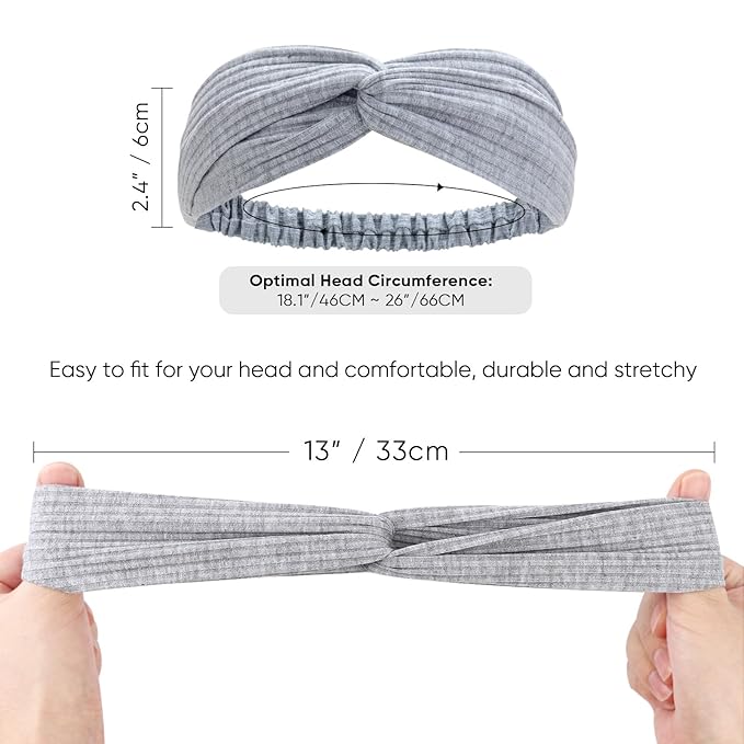 Elastic Knotted Headbands for Women Wheat Pattern Cloth Head Hair Bands for Women's Hair Non Slip Boho Wrap Twisted Hair Accessories