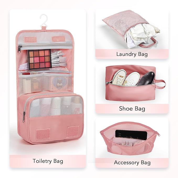 10 Set Compression Packing Cubes for Travel Essentials,Compressible Expandable Packing Cubes for Suitcase,OlarHike Luggage Organizer Bags for Travel,Handy Helper for Organizing Clothes(Light Coral)