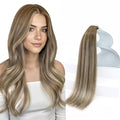 Sunny Hair Tape in Hair Extensions Human Hair 12 Inch Hair Extensions Real Human Hair Tape in Extensions for Women Cool Brown to Light Brown Balayage Blonde Invisible Remy Hair Skin Weft 20Pcs 30g
