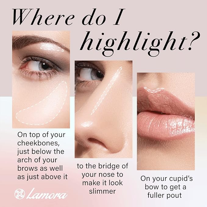 Highlighter Palette Highlighter Makeup Iluminador - Glow Bronzer Powder Makeup Highlighter Kit With Mirror - 4 Highly Pigmented Face Highlighter Shimmer Colors - Vegan, Cruelty Free & Hypoallergenic