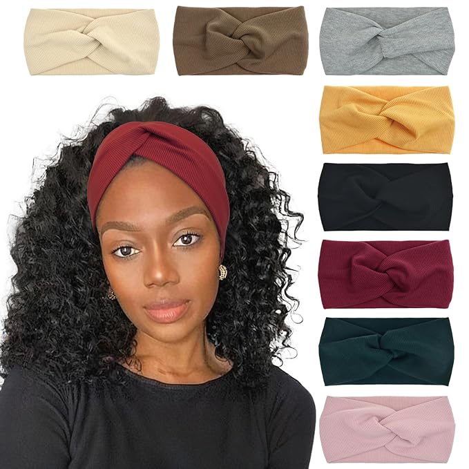 Elastic Knotted Headbands for Women Criss Cross Head Bands for Women's Hair Non Slip Boho Wrap Twisted Hair Accessories