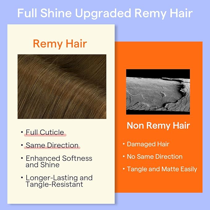 Full Shine Real Human Hair Extensions Clip ins Light Brown Short Hair Extensions 12 Inch Hair Clip Extensions for Women Light Brown 7 Pcs 95 G