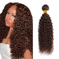 Brown Human Hair Bundles Chocolate Brown Kinky Curly Bundles 16 Inch Niegmeag Peruvian Virgin Remy Hair Extensions Double Weft Color 4 Kinky Curly Bundle Hair Weave 100g