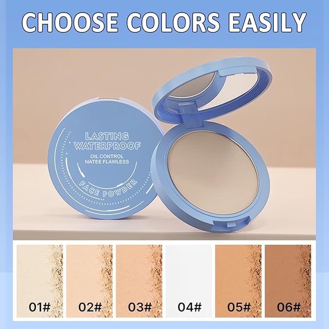 Maycheer Face Powder, Maycheer Lasting Waterproof Face Powder - Oil Absorbing Powder for Face, Lasting and Waterproof (08# GRAYISH BROWN, 0.35 Ounce)