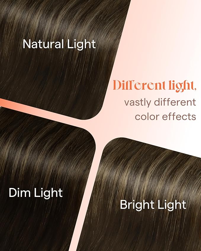 Sunny Hair Tape in Hair Extensions Real Human Hair Invisible Remy Hair Extensions Tape ins for Women Darkest Brown Ombre Medium Brown Balayage 20 inch 25G