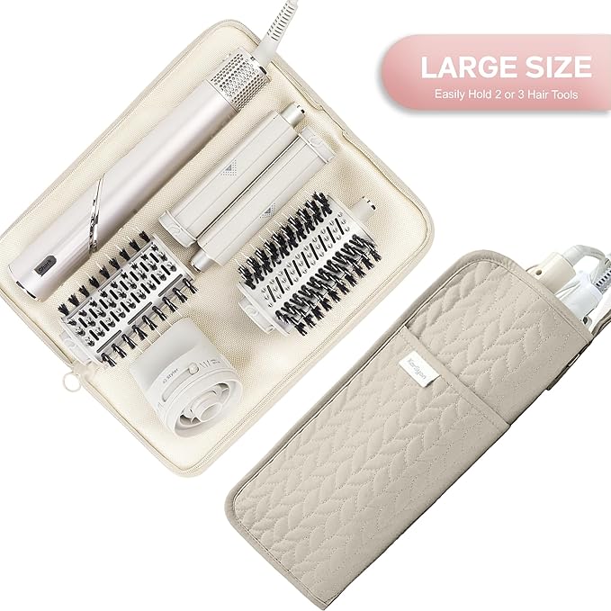 Hot Tools Organizer Heat Resistant Mat Case Hair Tools Holder Travel Bag Portable Hair Styling Tools Cover Pouch for Curling Iron,Flat Iron,Hair Straightener (Camel)