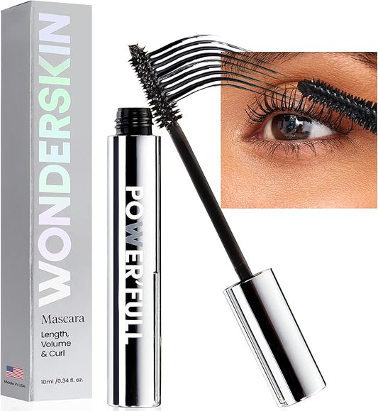 Wonderskin Mascara - Black Mascara for Volume, Length, and Curl - Lengthening, Volumizing & Smudge Proof Lash Makeup