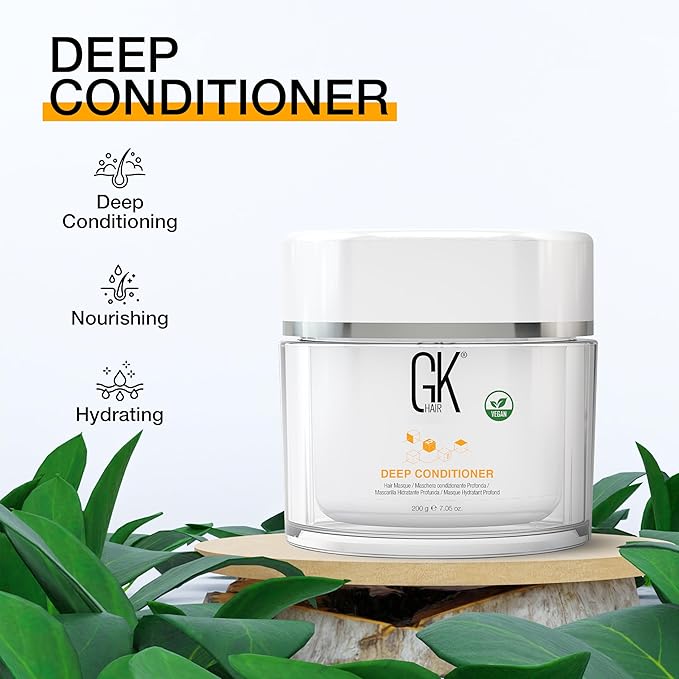 GK HAIR Vegan Deep Conditioning Hair Mask (7.05 Fl Oz/200 g) Intense Hydrating Repair Treatment Mask for Dry Damaged Color Treated Frizzy Hair Restoration Formula with JOJOBA Seed Oils