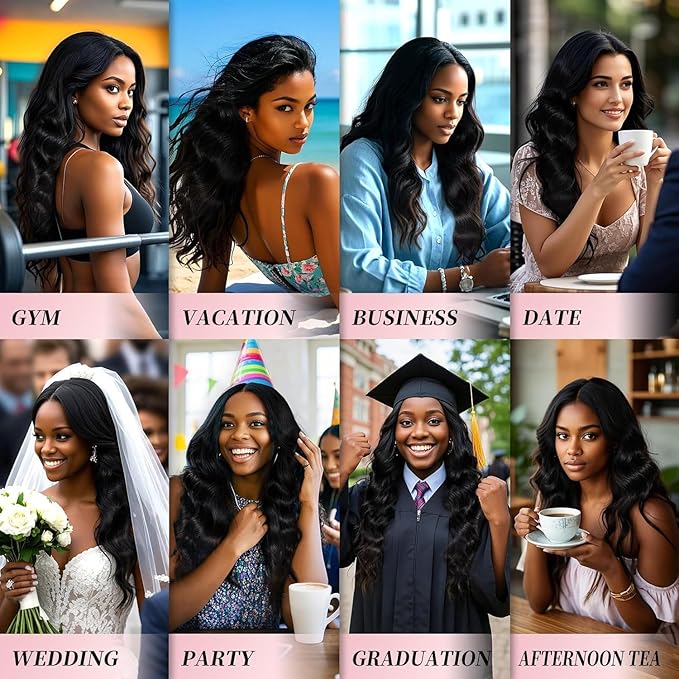 210% Density 13x6 Full Lace Frontal Wigs Human Hair 12A Body Wave Brazilian Virgin Human Hair Pre Plucked HD Transparent Lace Glueless Wigs 20 Inch