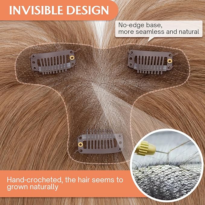 Benehair Clip in Bangs 100% Real Human Hair Extensions 360° Cover Clip on 3D Wispy Bangs for Women Topper Hairpieces for Women Light Brown