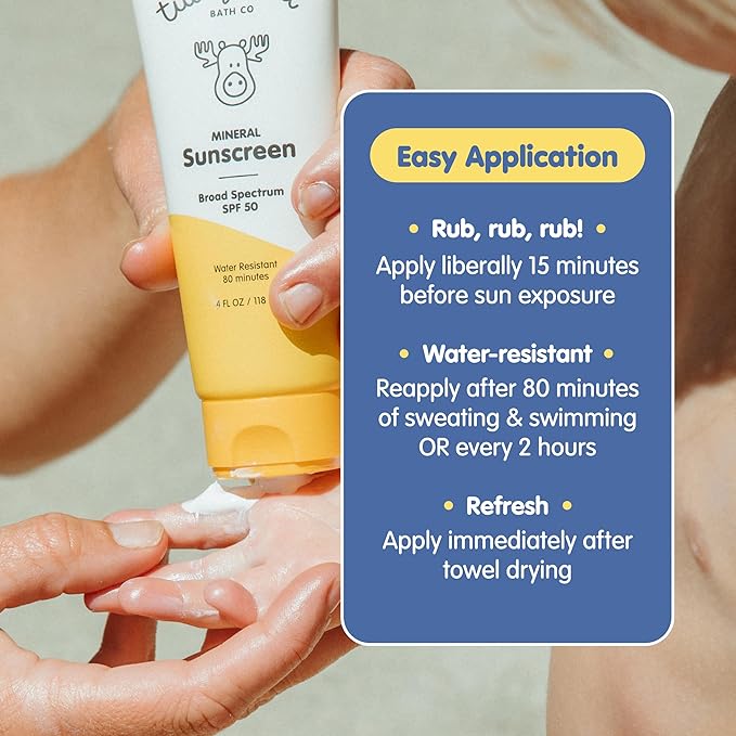 Tubby Todd Face and Body Mineral Sunscreen Kit for Baby, Toddler and Kids - Sunscreen 4 Fl Oz and Sunstick 0.5 Oz Duo Bundle - Fragrance-Free