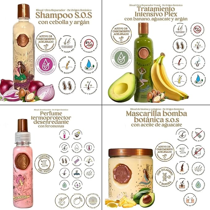 Ritual Botánico Keratina Orgánica | Treatment to Straighten, Repair and Relax Hair | All Natural, Organic & Vegan Ingredients | Product of Colombia | 6 Piece Kit