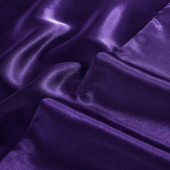 Aormenzy Satin Pillow Cases for Women King Size Set of 2, Purple Satin Pillowcase for Hair with Envelope Closure Silky Pillow Covers Wrinkle, Fade Resistant (20x40 Inches)