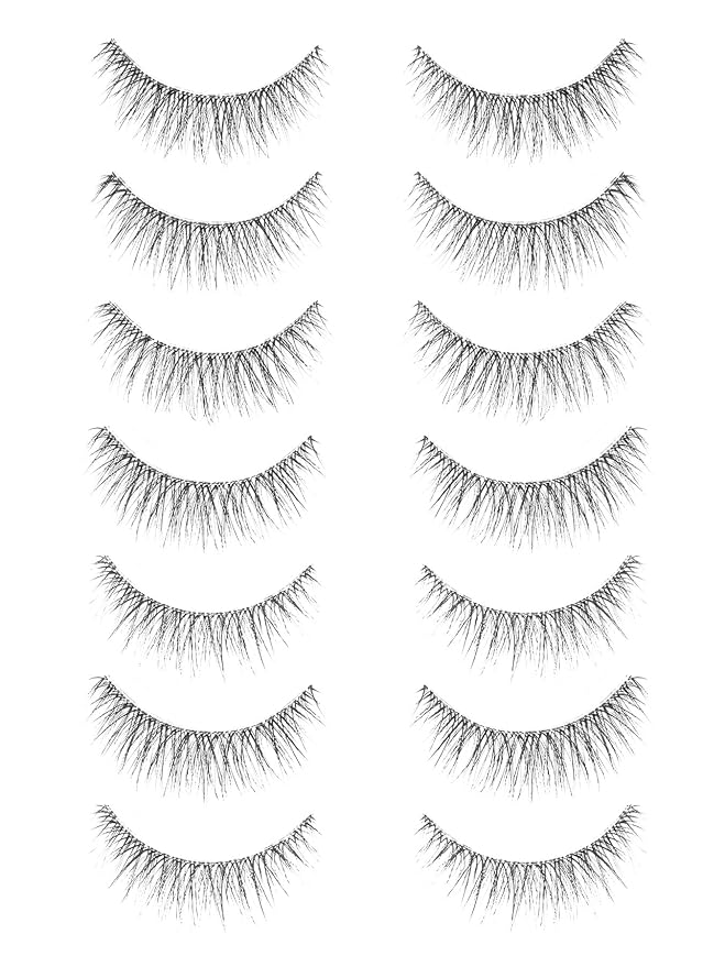 False Lashes Natural Look Wispy Eyelashes 13MM Eye Lash Pack for Daily C Curl Natural Lashes 7 Pair Siligli