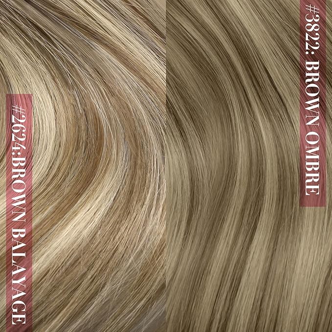YoungSee 150G Clip in Human Hair Extensions Brown Clip on Hair Extensions for Women Walnut Brown Ombre Light with Blonde Clip in Hair Extension Real Human Hair 22inch 7pcs