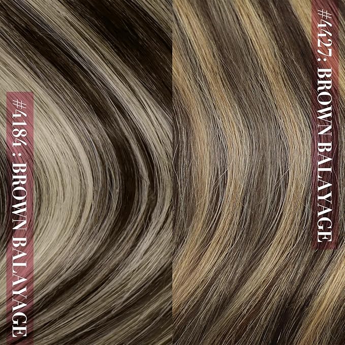 YoungSee Balayage Clip in Hair Extensions Human Hair 12inch Clip on Hair Extensions Dark Brown with Caramel Blonde Balayage Human Hair Clip in Extension for Short Hair Brown Hair Extension 7pcs 80g