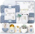 Get Well Gifts for Women Self Care Gifts Basket - Relaxing Spa Care Package After Surgery Thinking of You Birthday Gift - Feel Better Sympathy Gift Set for Her Mom Sister Friend Wife (Blue)