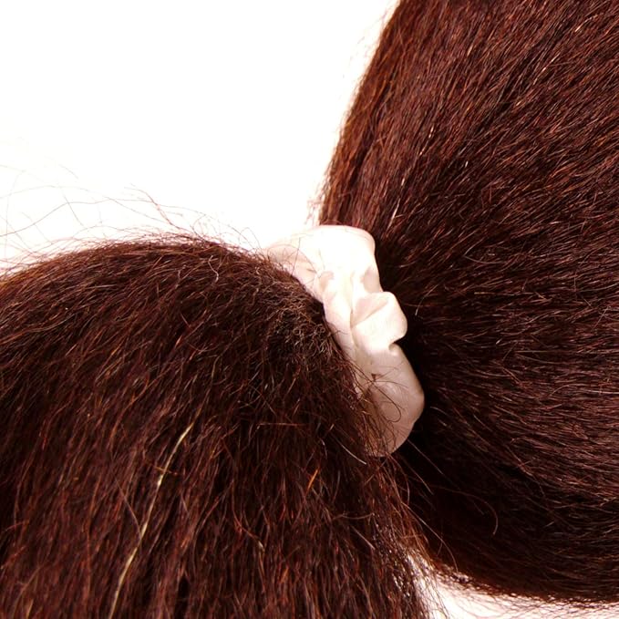 Amelia Beauty, White Satin Small Scrunchies, 12-Pack – No Damage Hair Ties for Women, Gentle & Durable Hair Accessories, 2.5in x 0.5in